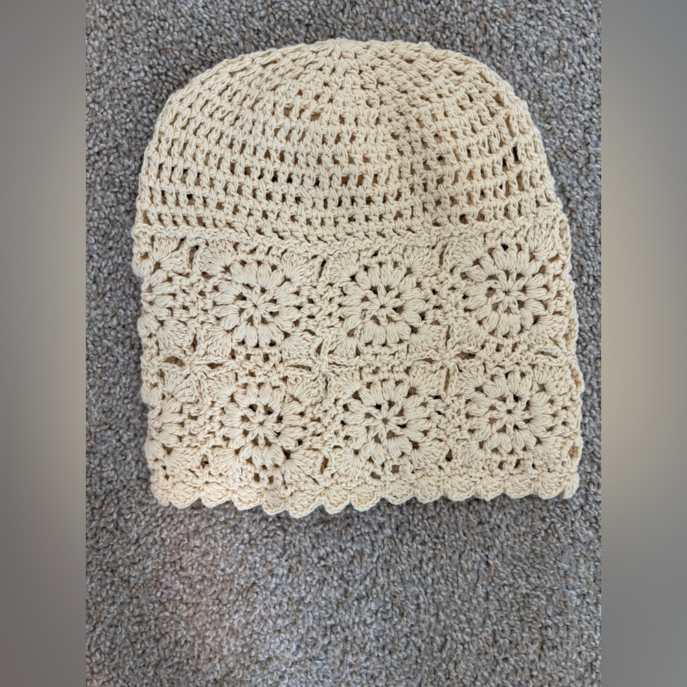 Cream Crochet Beanie